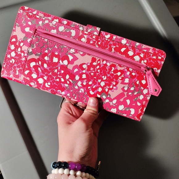 Vera Bradley NWOT Tri Fold Travel Wallet Floral Pink - Picture 5 of 6